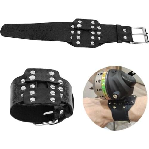 1Pc Shooting Fish Device WristBand Fishing Reel Holder Hunting Slingshot Wristband Protective Gear PU Handguard Shoot Fish Guard