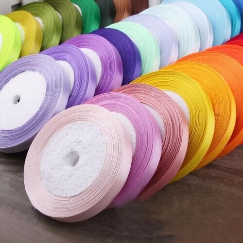 10mm Satin Ribbon 22Meters/Roll Christmas Halloween Wedding Birthday Party Gift Box Cake Wrapping DIY Crafts Sewing Ribbons