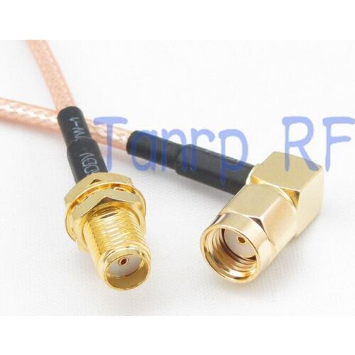 2PCS 20CM Pigtail coaxial jumper cable RG316 extension cable 8INCH RP-SMA male right angle to SMA female RF adapter connector