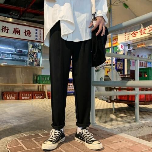 2021 Mens Fashion Trend Cotton Casual Harem Pants Black/white Color Brand Slim Fit High-quality Trousers Big Size S-3XL