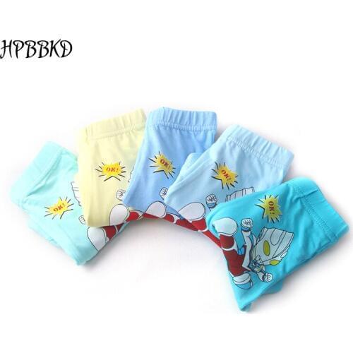 5pcs/lot Boys Underwear Children Panties Boys Cotton Boxer Shorts Childrens Panties Kids Underwear For 2-10 years BU021
