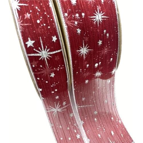 5Yards 25/40mm Starlight Dotted Tulle Glitter Ribbon Organza Mesh Fabric Belt DIY Craft Accessories Hair Clip Bow Accessories#03