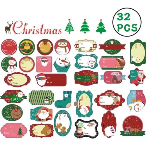 8/30/33/36pcs Merry Christmas Gift Sealing Stickers Navidad Theme Labels Scrapbooking Sticker Festival Birthday Party Gift Decor