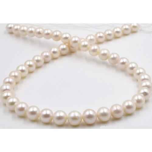 9-10mm Off Round Pearl Jewellery,White Color Genuine Freshwater Pearl Loose Beads,New Free Shipping