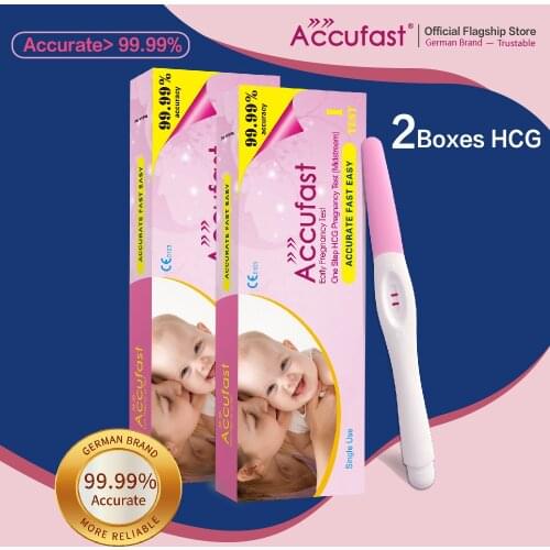 ACCUFAST 2Pcs HCG Pregnancy Test Midstream One Step Fast Accurate Urine Test Pen Women Household Simple HCG Pregnancy Test Stick