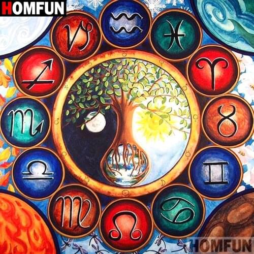 Homfun Full Square/Round Drill 5D DIY Diamond Painting "Cartoon tree landscape"3D Embroidery Cross Stitch Home Decor Gift A10192