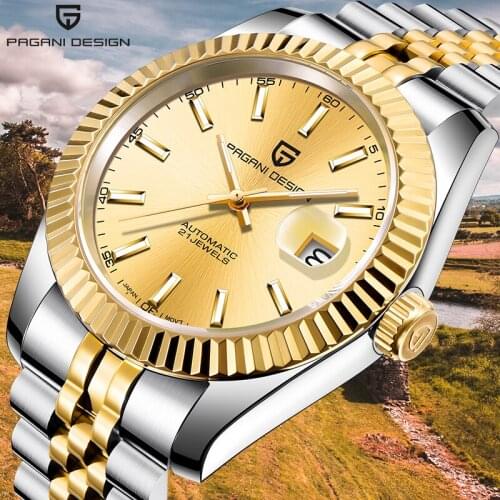 PAGANI DESIGN New Brand Mechanical Mens Watches Business Luxury Watch Mens Waterproof Stainless Steel Wristwatch Reloj hombres