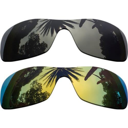 Black+24K Gold Mirrored Coating) 2-Pieces Polarized Replacement Lenses for Antix Frame 100% UVA & UVB Protection