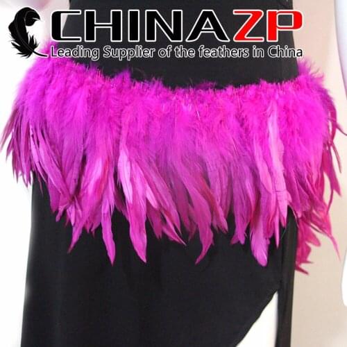 CHINAZP Factory 800pieces/lot Selected Top Quality Dyed Hot Pink Strung Rooster Schlappen Feathers For Sale