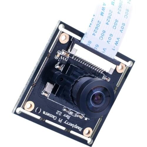For Raspberry PI Camera Module Wide Angle 160°Fisheye Lens HD 5MP RPI Camera Adjustable-Focus Webcam For Raspberry Pi 4/ 3 B