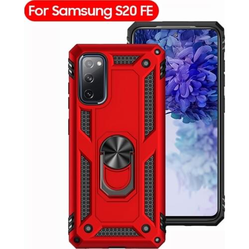 For Samsung Galaxy S20 FE 5G Magnetic Armor Finger Ring Stand Shockproof Case for Samsung S20 Ultra S10 S9 S8 Plus Back Cover