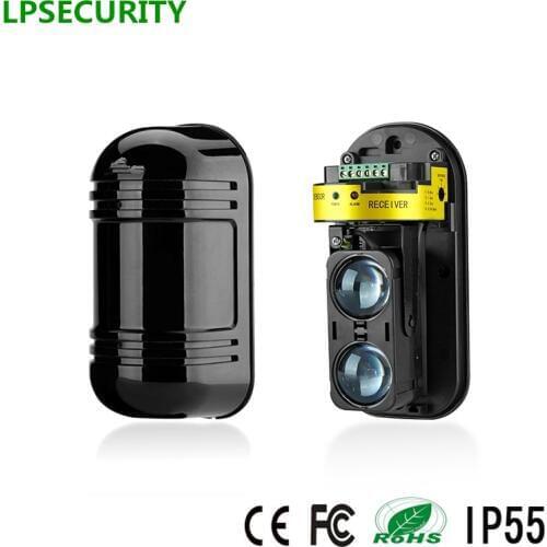 LPSECUIRTY Dual Beam Sensor Active Infrared Intrusion Detector IR 30m~150m Outdoor Perimeter Wall Barrier Fence for GSM alarm