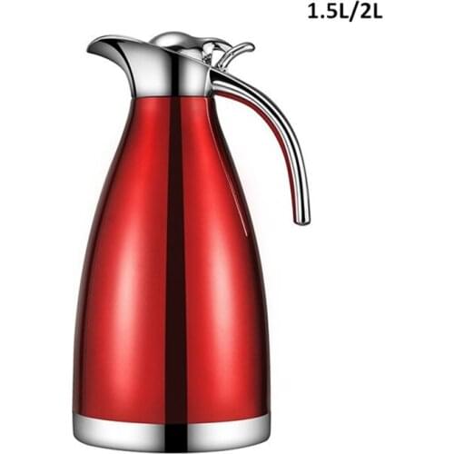 Coffee Pot Milk Tea Jug European 1.5/2L Vacuum Insulation Double Wall Stainless Steel Water Carafe Flask Thermal Thermos Bottle