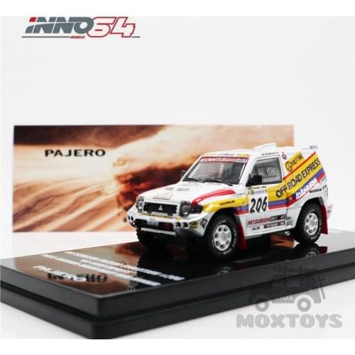 INNO 1:64 MITSUBISHI PAJERO EVO #206 OFF ROAD Paris Granada Dakar 1998 Winner Diecast Model Car