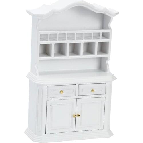 Bookcase Cabinet Furniture Accessory Dollhouse Mini for 1:12 Dollhouse White