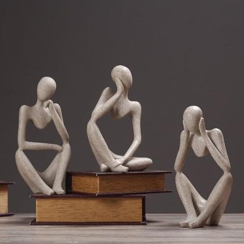 Creative Nordic Home Decorations Living Room Office Sandstone Abstract Figure Decoration Gift
