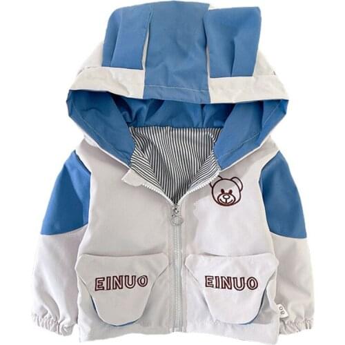 Boys Girls Jackets Spring Autumn 2021 New Casual Cute Baby Cartoon Embroidery Hoodie Jacket Children Coats Kids Jackets Clothes