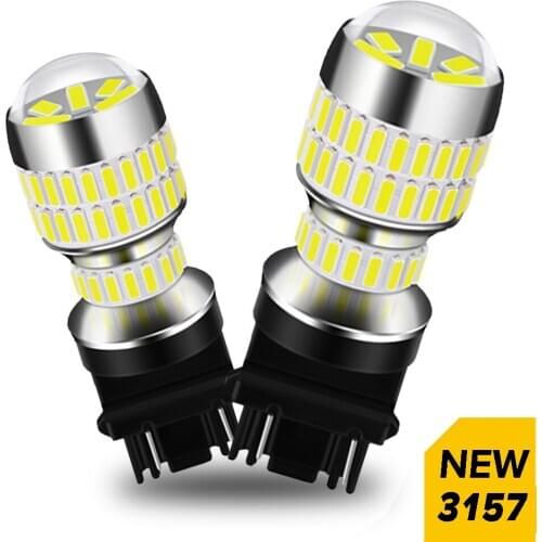 2x T25 3157 T20 Led W21/12W 7443 1156 BA15S P21W R5W DRL Reverse Singal Light Car Leds Bulb Led Turn Lights New 6000K White