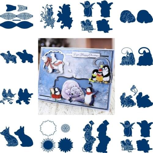 Fox Animal Mouse New Cutting Dies and Stamps Scrapbook Dariy Decoration Stencil Embossing Template Diy Greeting Card Handmade