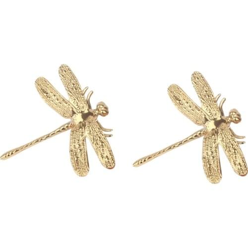 Dragonfly Brass Furniture Handles Elegant Door Knobs and Handles for Kitchen Cabinet Cupboard Creative Drawer Pulls 2Pcs