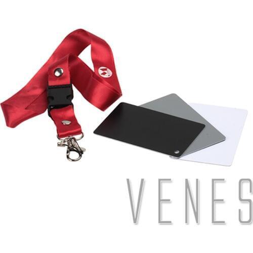 Venes Mini 3-in-1 18% Gray / White / Black Card Set for White Balance / Exposure Value