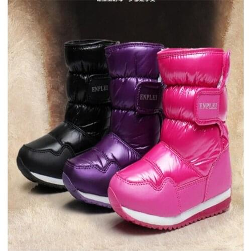 2020 New Winter Kids Snow Boots Rabbit Warm Winter Boots Fashion Plush Baby Shoes Water-Proof Sneakers Girls Boys Martin Boots