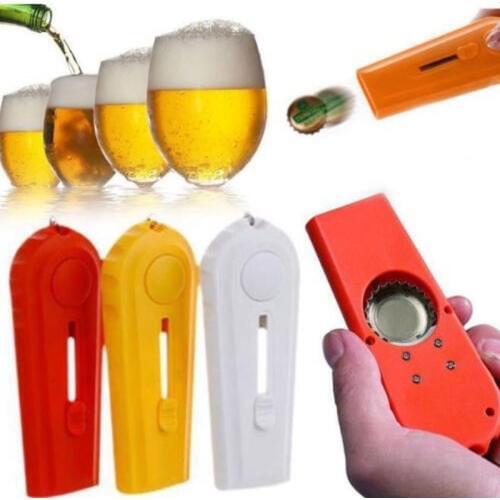 Flying Beer Drink Bottle Opener Cap Launcher Top Shooter Gun Key Ring Gift Tool