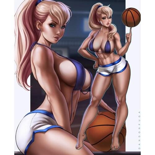 Print Anime Sexy Basketball Girl Canvas Art Poster Custom Wall Hanging Picture 16x24 24x36 Inch Living Room Decorative Painting
