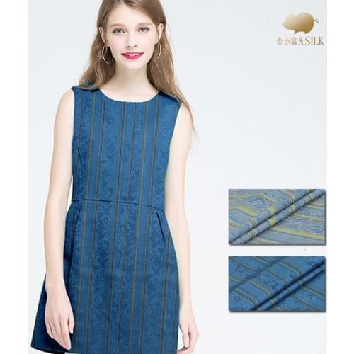 Striped jacquard silk fabric 118cm yarn-dyed fashion suit silk fabric 28mm silk cotton jacquard fabric wholesale cotton cloth