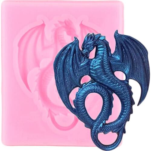 3D Dragon Silicone Molds DIY Party Fondant Cake Decorating Tools Cupcake Topper Chocolate Moulds Candy Polymer Clay Mould