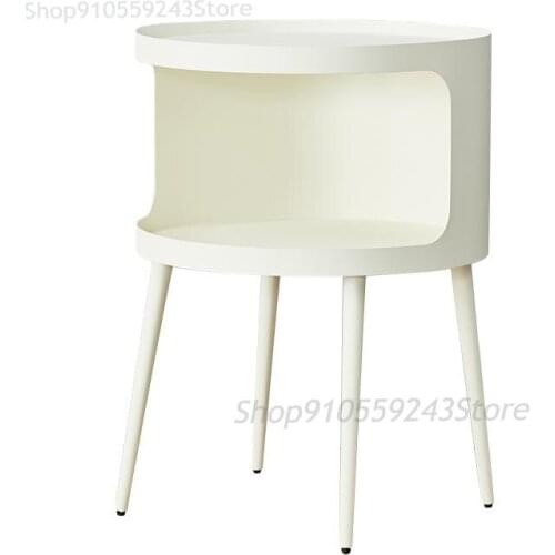 Nordic Modern Bedside Table Round Coffee Table Wrought Iron Frosted Corner Table Bedroom Bedside Table Living Room Sofa Side Tab