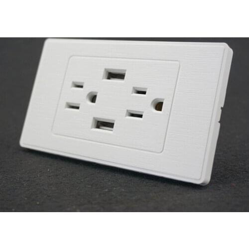 US Plug Socket Standard Dual USB Port Wall Charger Double 2.1A Socket With Pc Flame Retardant Panel Charging Power Outlet