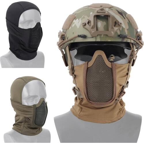 Tactical Full Face Mask Balaclava Cap Motorcycle Army Airsoft Paintball Headgear Metal Mesh Hunting Protective Mask
