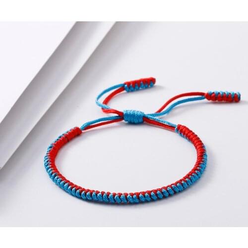 Tibetan Buddhist Braided Lucky Knots Rope Bracelet Handmade Woven Thread Bracelets＆Bangles For Women Men Adjustable Jewelry Gift