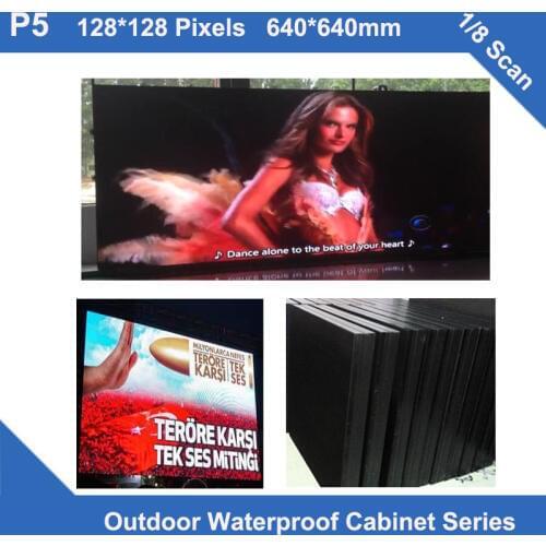 TEEHO display led panel outdoor P5 Outdoor waterproof cabinet 640mm*640mm 1/8 scan advertising led display billboard sign board
