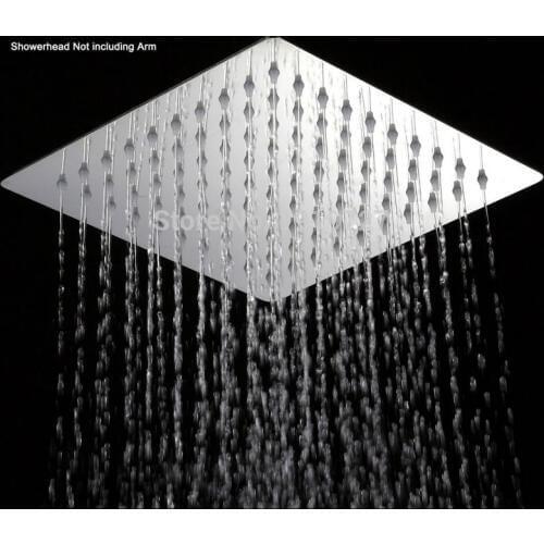 Flow Restrictor Air Booster 25% Water Save Polished Chrome Stainless Steel Square High Pressure 8 Inch Rain Shower Head