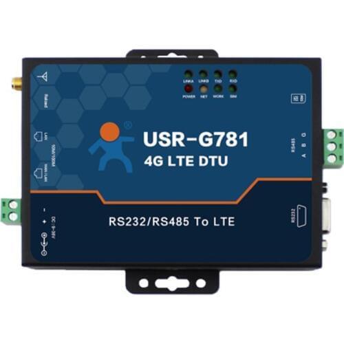 USR-G781 Industrial RS232 RS485 Serial to Cellular Modem 4G Network Router DTU LTE Modem 2 Port RJ45 Ethernet WAN EU VersionQ114