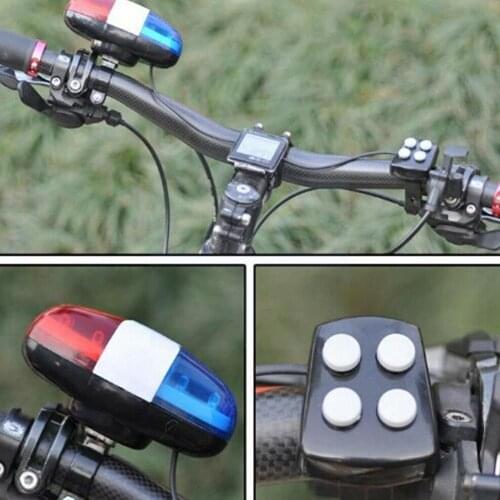 6 LED 4 Tone Sounds Bicycles Bell Police Car Light Lamp Cycling For Kid Bike Siren Scooter Horn Children Accessories Electr A6H6