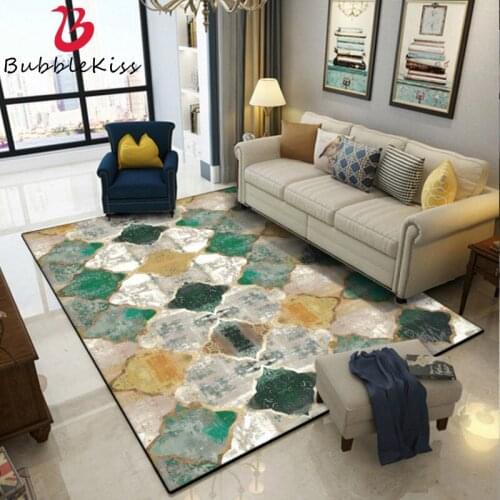 Bubble Kiss American Style Geometric Diamond Pattern Carpet Living Room Dcoration Anti-Slip Floor Mats Home Decor Bedroom Rugs