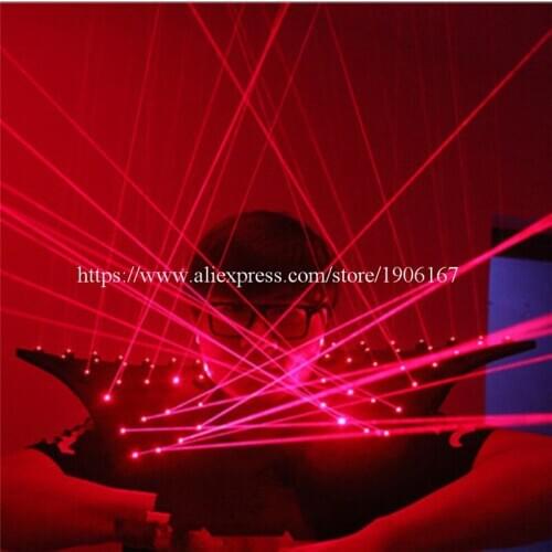 Hot Sale Red Laser Man Luminous Light Up Vest Laserman Dance Costume For Laser Show Party