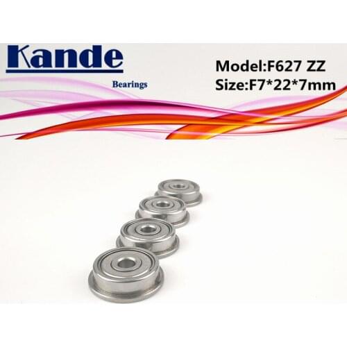 10pcs ABEC-1 F627ZZ F627 ZZ With Flange Miniature Deep Groove F627 Ball Bearing F7x22x7mm F627-2Z