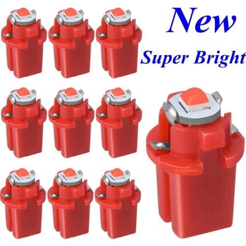 10PCS NEW T5 B8.3D B8.3 Super Bright LED Bulbs Car Panel Gauge Speedo Dash Lamp Auto Dashboard Instrument Cluster Lights