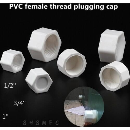 2-20Pcs 1/2" 3/4" 1'' PVC Female Thread End Plug Fish Tank End Caps Garden Irrigation Aquarium Adapter Water Tank Blocking Caps