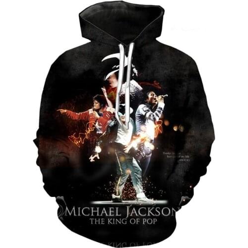 2021 Fashion Singer Michael Jackson 3D Print Harajuku Hoodie Sweatshirt Unisex Hipster Autumn Tops