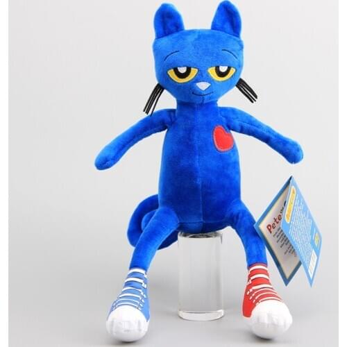 34 cm Anime Petes Cat Stuffed Soft Plush Doll Toy Cute Blue Cat Stuffed Animals Toys High Quality Women Kids Birthday Gift