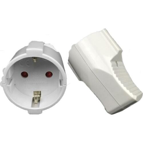 5Pcs 250v 16A french Russia Korea German EU Schuko Plug Power Cord Wired Cable Socket Male Female Assembly Receptacle Connector