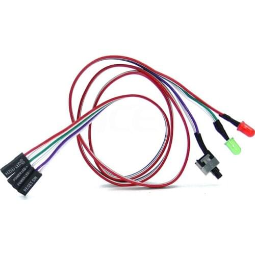 5pcs/Lot Desktop Computer PC Case Power cable switch Restart switch Power Reset HDD LED + Switch Cable Connector Adapter