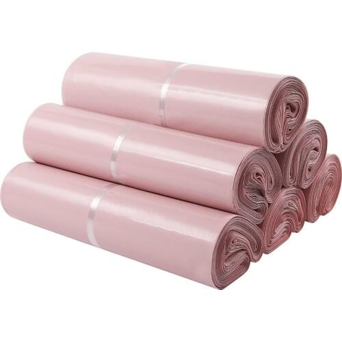 50Pcs Double-Sided Pink Mail Bags Printed Poly Mailer Packaging Envelopes With Self Seal Courier Storage Bags Clothes Mailers