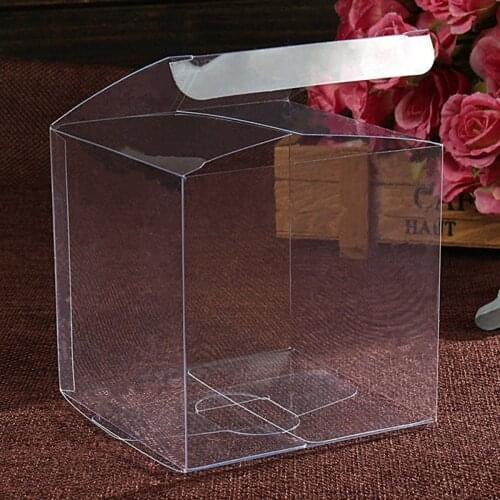 50pcs Clear Plastic Pvc Packing Box Transparent Candy Box for Gift Wedding Party (5x5x5cm)