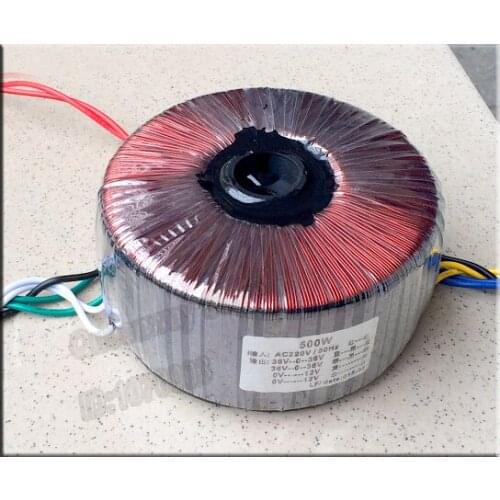 500W Ring Transformer Pure Copper Enamelled Wire Transformer Output 36V-0-36V 36V-0-36V 12V-0 12V-0